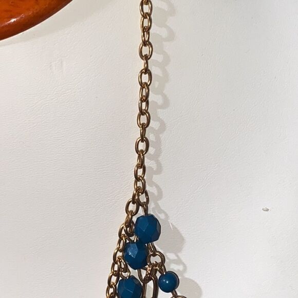 Turquoise Blue Beaded Bib Chunky Statement Necklace - Picture 4 of 7